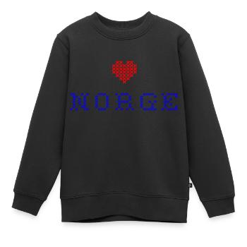 Norwegen Herz - Kinder Premium Organic Sweatshirt - Schwarz - Vorne - AI Model Kid Female (0cm)