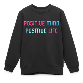 POSITIVER GEIST, POSITIVES LEBEN - Kinder Premium Organic Sweatshirt - Schwarz - Vorne - AI Model Kid Female (0cm)
