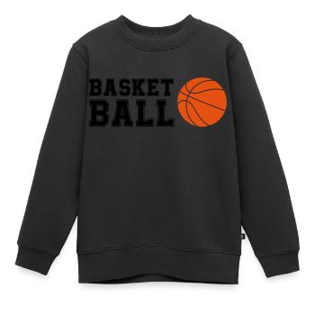 basketball - Kinder Premium Organic Sweatshirt - Schwarz - Vorne - AI Model Kid Female (0cm)