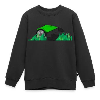 Petit robot tondeuse à gazon - Sweat Premium enfant bio - noir - Devant - AI Model Kid Female (0cm)