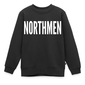 NORTHMEN (blanc) - Cadeau Viking Scandinavie etc - Sweat Premium enfant bio - noir - Devant - AI Model Kid Female (0cm)