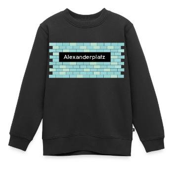 U-Bahnhof Alexanderplatz - Kinder Premium Organic Sweatshirt - Schwarz - Vorne - AI Model Kid Female (0cm)