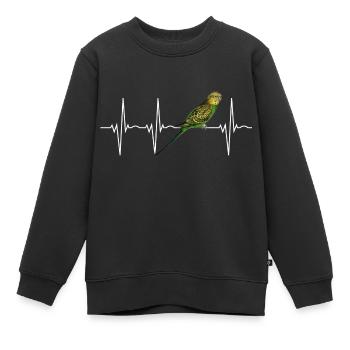 Battement de coeur d'oiseau perruche perruche - Sweat Premium enfant bio - noir - Devant - AI Model Kid Female (0cm)