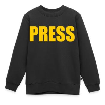 Presse - Sweat Premium enfant bio - noir - Devant - AI Model Kid Female (0cm)