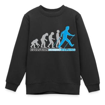Evolution, marche nordique, marche, randonnée - Sweat Premium enfant bio - noir - Devant - AI Model Kid Female (0cm)
