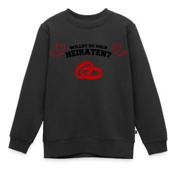 Willst du mich Heiraten? - Kinder Premium Organic Sweatshirt - Schwarz - Vorne - AI Model Kid Female (0cm)