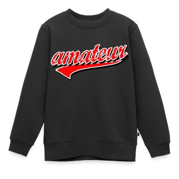 amateur beginner apprentice loose shirt cap sticker - Kids Premium Organic Sweatshirt - black - Front - AI Model Kid Female (0cm)