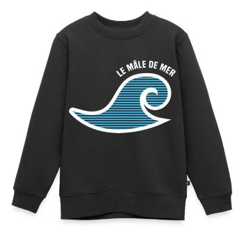 Le mâle de mer - Mer - Sweat Premium enfant bio - noir - Devant - AI Model Kid Female (0cm)