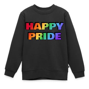 GLÜCKLICHER STOLZ - Kinder Premium Organic Sweatshirt - Schwarz - Vorne - AI Model Kid Female (0cm)