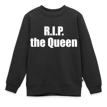 r. i. p .the queen - Kinder Premium Organic Sweatshirt - Schwarz - Vorne - AI Model Kid Female (0cm)