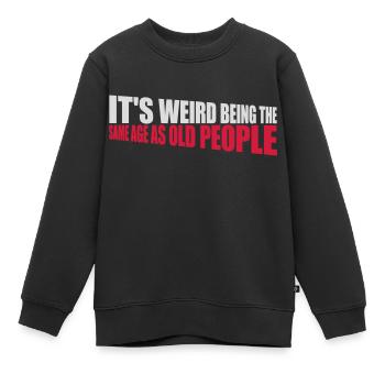 être âgé - Sweat Premium enfant bio - noir - Devant - AI Model Kid Female (0cm)