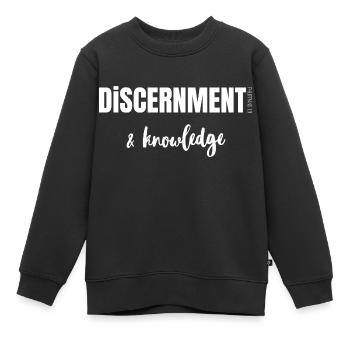 Discernement et Connaissance - Phi/1:9 - Sweat Premium enfant bio - noir - Devant - AI Model Kid Female (0cm)