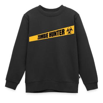 citation d’Halloween de chasseur de zombies - Sweat Premium enfant bio - noir - Devant - AI Model Kid Female (0cm)