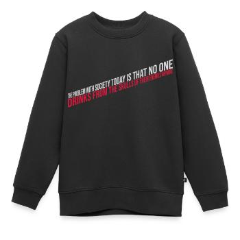 boissons de crânes ennemis - Sweat Premium enfant bio - noir - Devant - AI Model Kid Female (0cm)