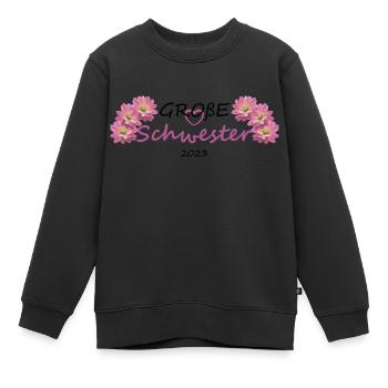 Große Schwester 2023 - Kinder Premium Organic Sweatshirt - Schwarz - Vorne - AI Model Kid Female (0cm)