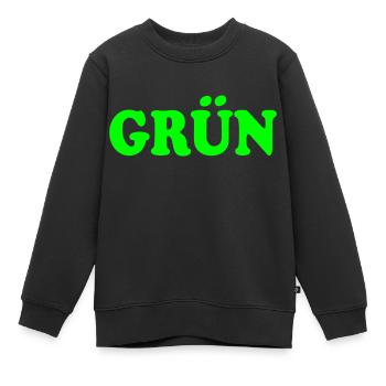 Grün - Kinder Premium Organic Sweatshirt - Schwarz - Vorne - AI Model Kid Female (0cm)
