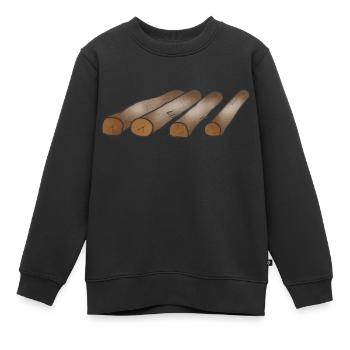 Holz Heizen Holz Liebhaber Geschenk - Kinder Premium Organic Sweatshirt - Schwarz - Vorne - AI Model Kid Female (0cm)