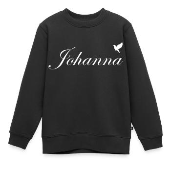 Johanna beau nom Blanc - Sweat Premium enfant bio - noir - Devant - AI Model Kid Female (0cm)