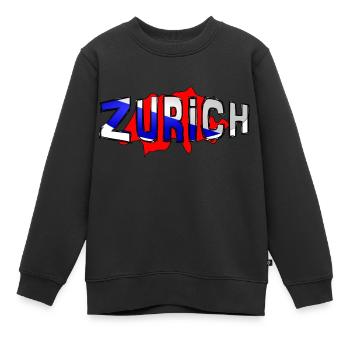 Zürich - Kinder Premium Organic Sweatshirt - Schwarz - Vorne - AI Model Kid Female (0cm)