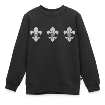Fleur de Lys / 3 - Sweat Premium enfant bio - noir - Devant - AI Model Kid Female (0cm)