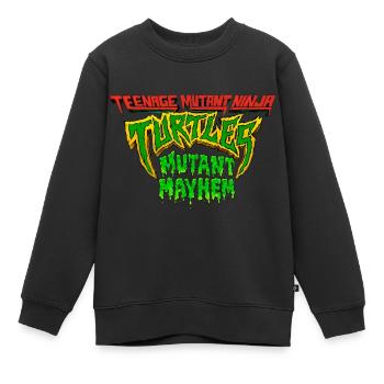 TMNT Mutant Mayhem Logo In Schleimiger Schrift - Kinder Premium Organic Sweatshirt - Schwarz - Vorne - AI Model Kid Female (0cm)