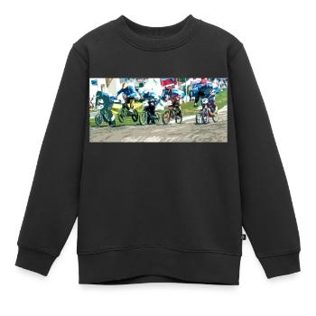 BMX-Rennen - Kinder Premium Organic Sweatshirt - Schwarz - Vorne - AI Model Kid Female (0cm)