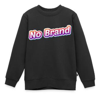 Pas de style d’autocollant de marque - Sweat Premium enfant bio - noir - Devant - AI Model Kid Female (0cm)