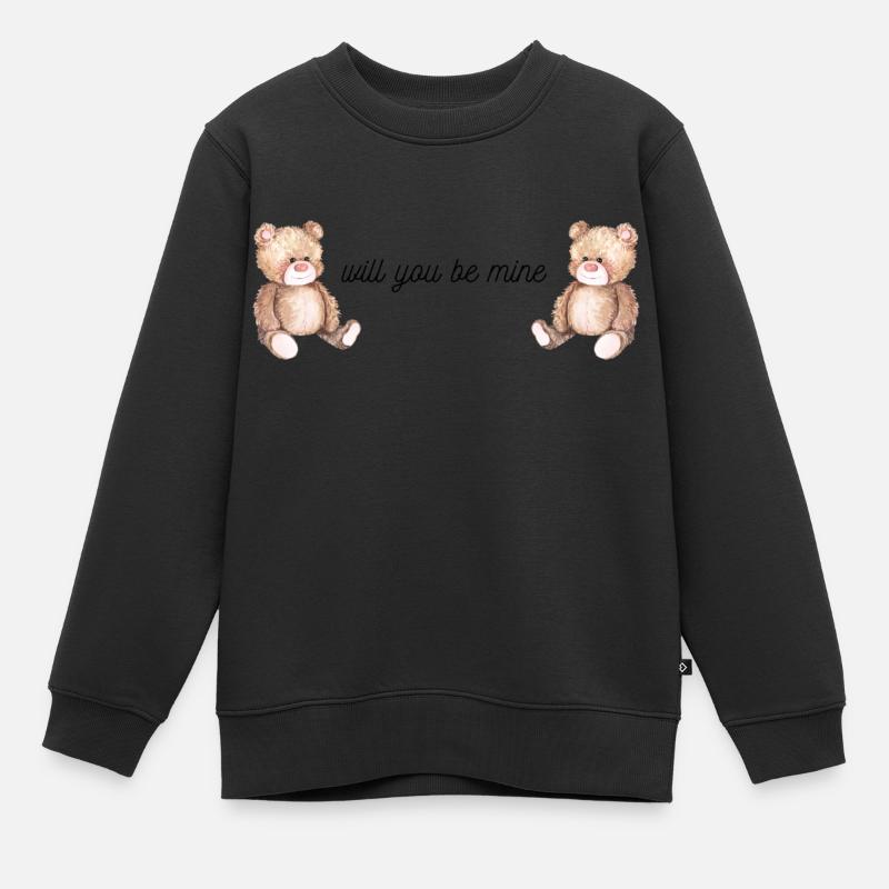 will you be mine - Kinder Premium Organic Sweatshirt - Schwarz