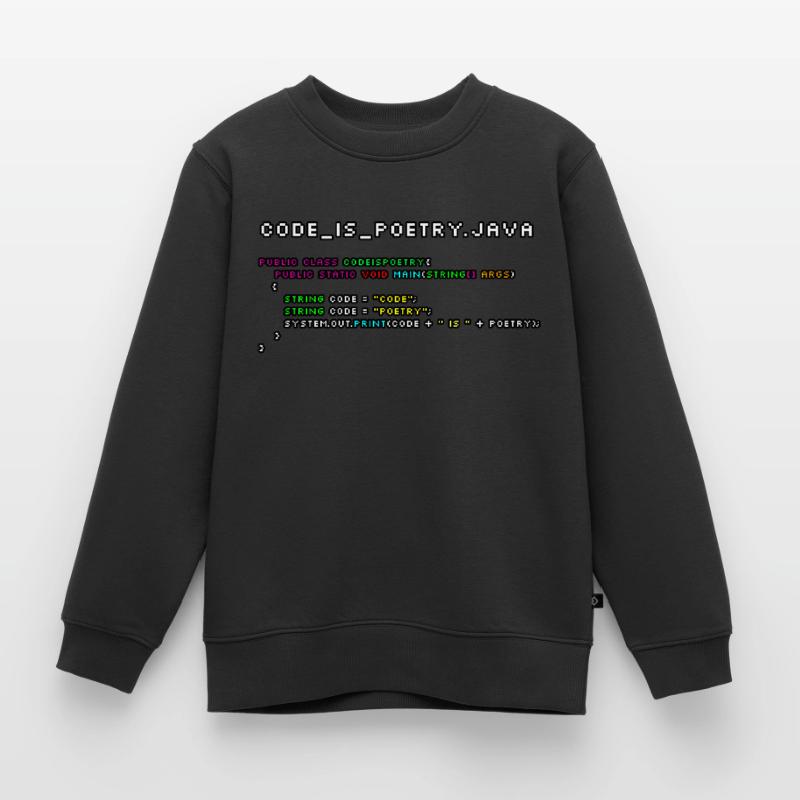 Le code est poetry.java Sweat Premium enfant bio