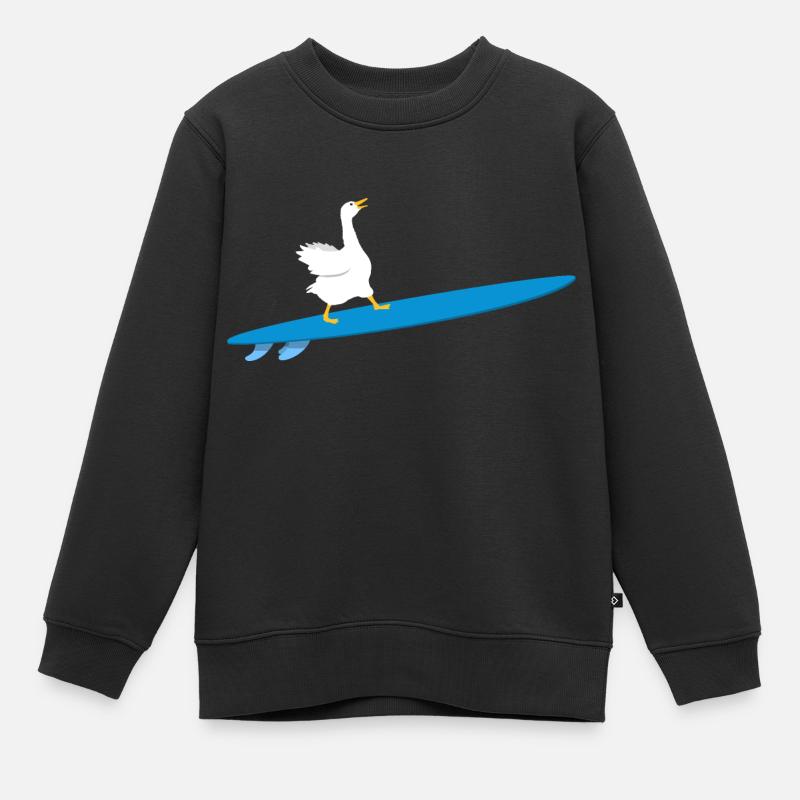Fun Surfer Goose Planche de surf Surf Duck Surf Geese - Sweat Premium enfant bio - noir