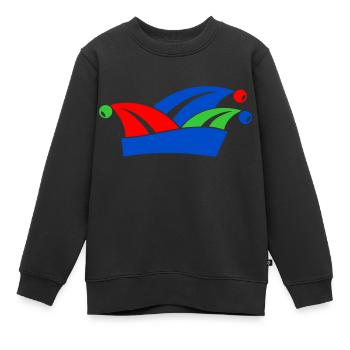 Casquette de bouffon 1 2 3 Couleurs - Sweat Premium enfant bio - noir - Devant - AI Model Kid Female (0cm)