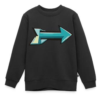 Right arrow - Kids Premium Organic Sweatshirt - black - Front - AI Model Kid Female (0cm)