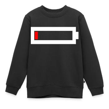 Battery empty - Kids Premium Organic Sweatshirt - black - Front - AI Model Kid Female (0cm)