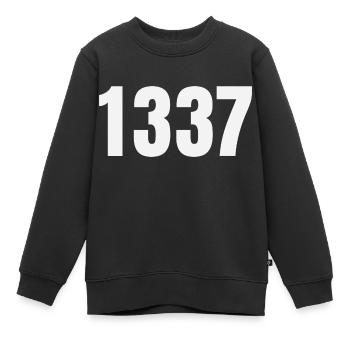 1337 - Kinder Premium Organic Sweatshirt - Schwarz - Vorne - AI Model Kid Female (0cm)