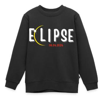 ECLIPSE 2024, AMATEURS D’ASTRONOMIE - Sweat Premium enfant bio - noir - Devant - AI Model Kid Female (0cm)