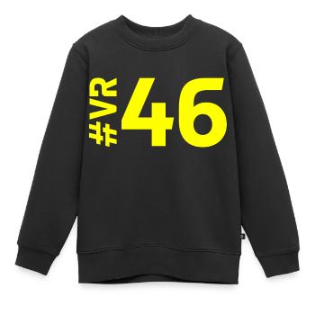 VR46 - Sweat Premium enfant bio - noir - Devant - AI Model Kid Female (0cm)