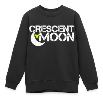 Crescent Moon - Kids Premium Organic Sweatshirt - black - Front - AI Model Kid Female (0cm)
