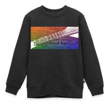 Griffbrett mit Texten - Kinder Premium Organic Sweatshirt - Schwarz - Vorne - AI Model Kid Female (0cm)