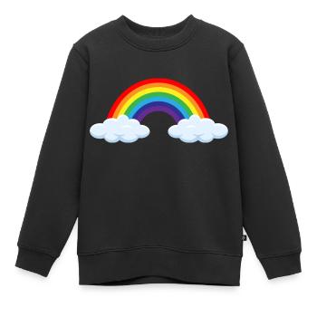 Arc-en-ciel après l’orage- ApriNoeScor - Sweat Premium enfant bio - noir - Devant - AI Model Kid Female (0cm)