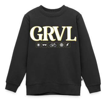 Gravelbike Piktogramme Geburtstagsgeschenk - Kinder Premium Organic Sweatshirt - Schwarz - Vorne - AI Model Kid Female (0cm)
