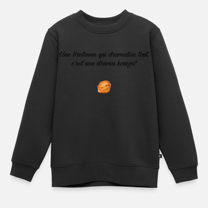 Drama kouign? Blk - Sweat Premium enfant bio - noir