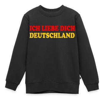 ich liebe dich deutschland - Kinder Premium Organic Sweatshirt - Schwarz - Vorne - AI Model Kid Female (0cm)