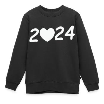 2024 - Kinder Premium Organic Sweatshirt - Schwarz - Vorne - AI Model Kid Female (0cm)