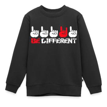 Be Different Heavy Metal Hard Rock Cool Gestes de la main - Sweat Premium enfant bio - noir - Devant - AI Model Kid Female (0cm)