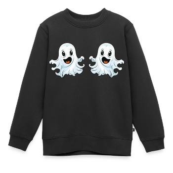 Bande dessinée fantôme - Sweat Premium enfant bio - noir - Devant - AI Model Kid Female (0cm)