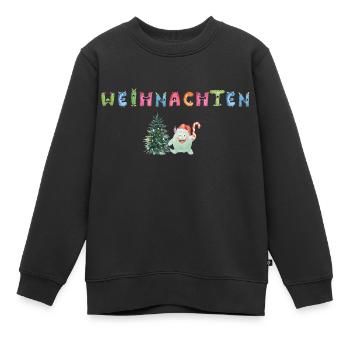 Monsterbuchstaben: Weihnachten Festlich & Fröhlich - Kinder Premium Organic Sweatshirt - Schwarz - Vorne - AI Model Kid Female (0cm)