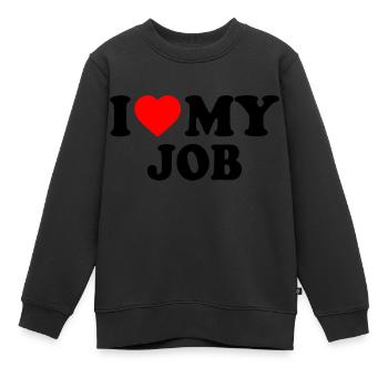 I love my job - Sweat Premium enfant bio - noir - Devant - AI Model Kid Female (0cm)