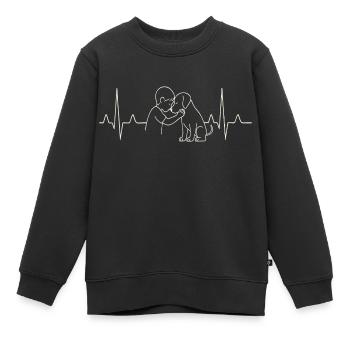 Child & Dog - inseparable friends of the heart - Kids Premium Organic Sweatshirt - black - Front - AI Model Kid Female (0cm)