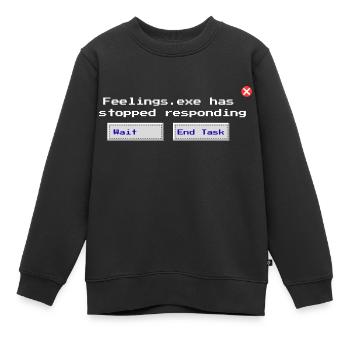 Feelings.exe reagiert nicht mehr – Glitched Sad - Kinder Premium Organic Sweatshirt - Schwarz - Vorne - AI Model Kid Female (0cm)