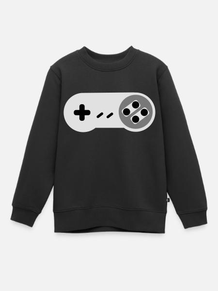 Super NES Controller - Kids Premium Organic Sweatshirt - black